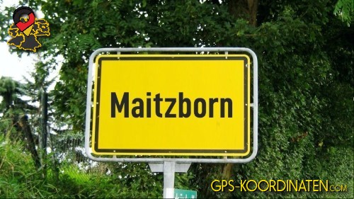Straßenschild am Ortseingang von Maitzborn in Rheinland-Pfalz