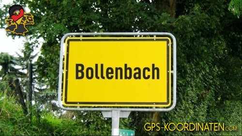 Typisches Deutsches Ortseingangsschild Bollenbach in Rheinland-Pfalz