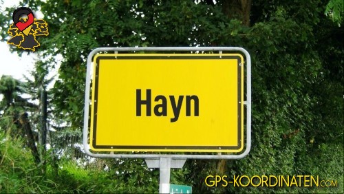 Typisches Deutsches Ortseingangsschild von Hayn in Sachsen-Anhalt