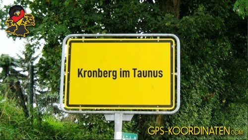 Typisches deutsches Straßenschild am Ortseingang Kronberg im Taunus in Hessen