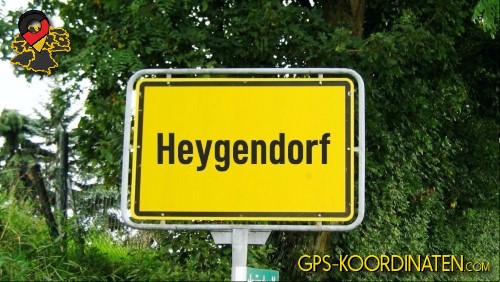 Straßenschild am Ortseingang von Heygendorf in Thüringen