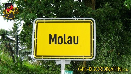 Typisches deutsches Straßenschild am Ortseingang von Molau in Sachsen-Anhalt